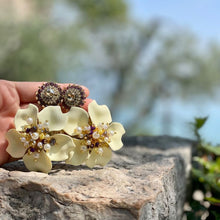 Load image into Gallery viewer, Corinna Earrings - Pale Yellow and lilac