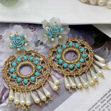 Load image into Gallery viewer, AMARANTA - Statement Turquoise Earrings