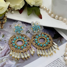 Load image into Gallery viewer, AMARANTA - Statement Turquoise Earrings