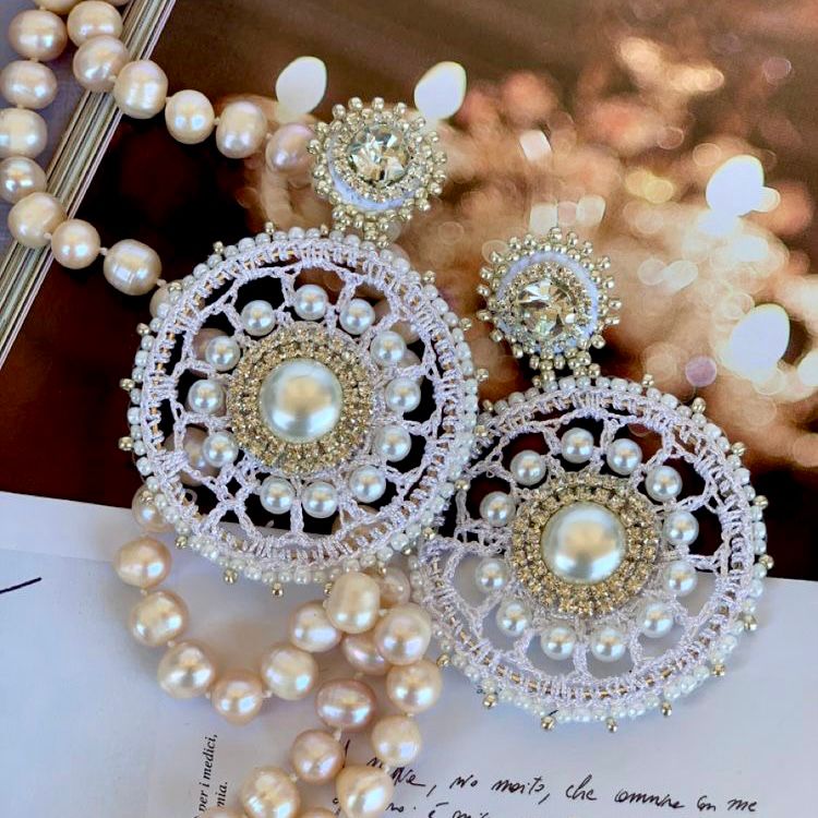 Woven Bridal Earrings