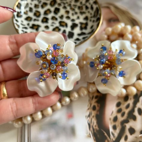 White Flower Earrings