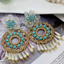 Load image into Gallery viewer, AMARANTA - Statement Turquoise Earrings
