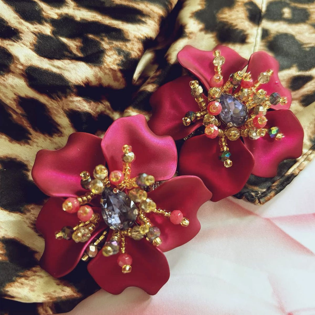 Burdeos Flower Earrings