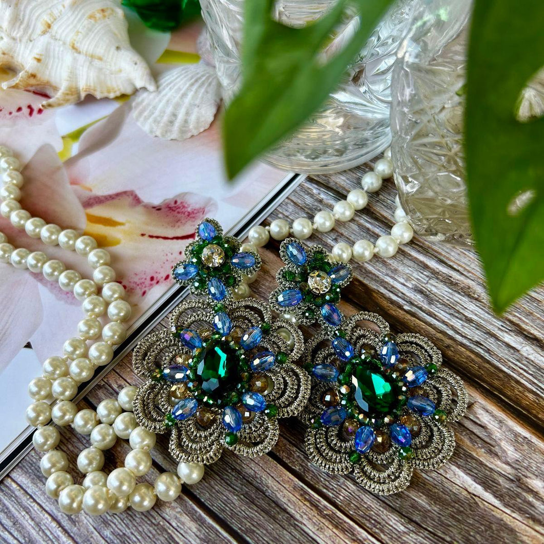 BLUE SHADES - FRIVOLITE EARRINGS