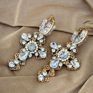 EXVOTOS - Gold and crystal CROSS (MAKE TO ORDER)