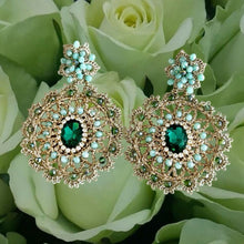 Load image into Gallery viewer, GREEN SHADES  - FRIVOLITE EARRINGS
