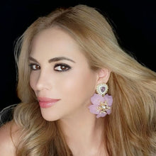 Load image into Gallery viewer, Corinna Earrings -  Lilac and Rosé Earrings
