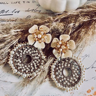 BENARDETTE Beige Rose Earrings
