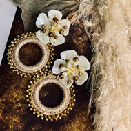 VALENTINA Old Gold Rose Earrings