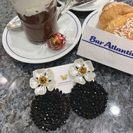 RENATA - Black Flower Earrings